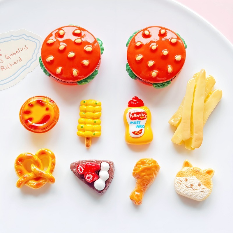 Resin Art Beach Theme - Cartoon 3D Burger Fries Resin DIY
