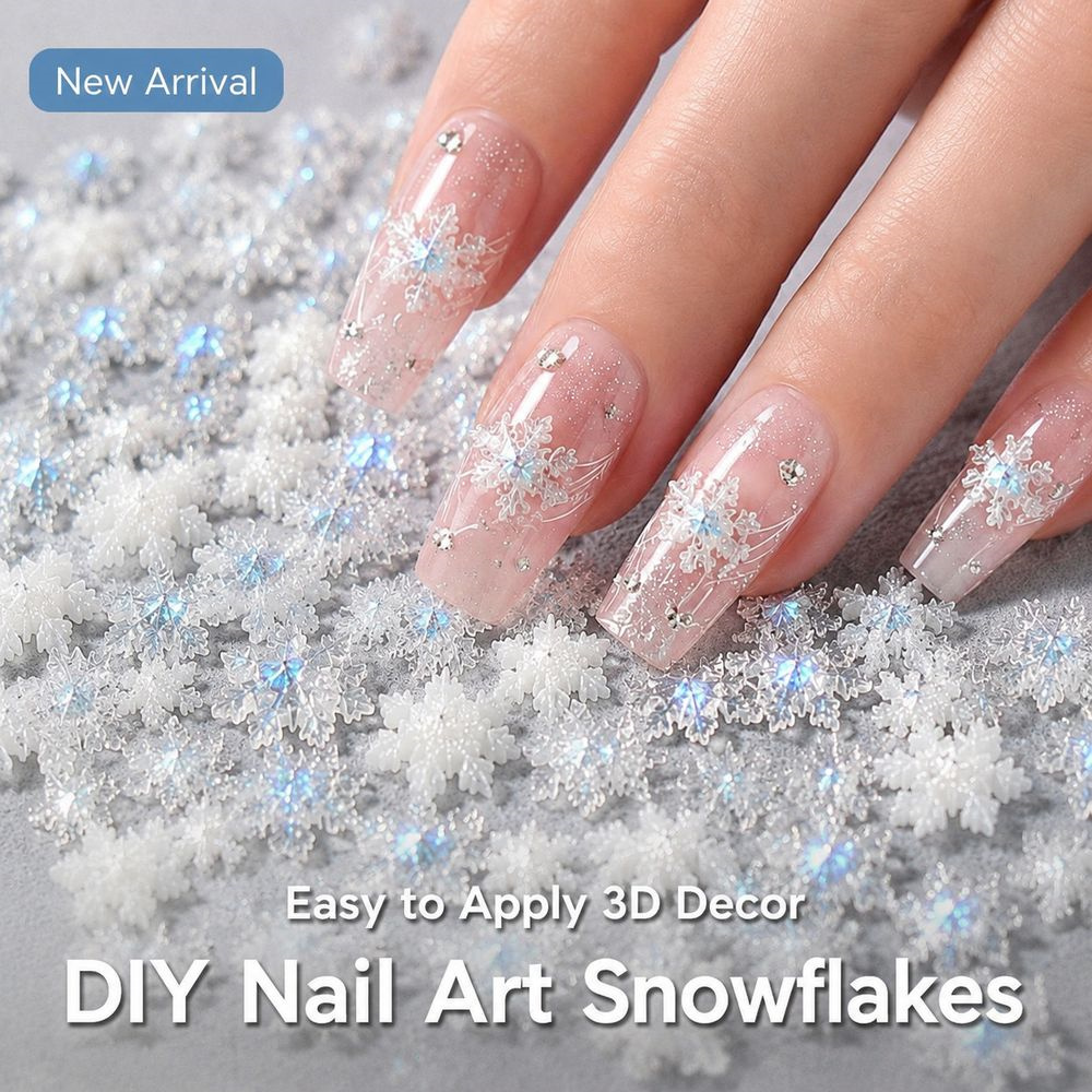 Xmas Resin Art - 50Pcs Holiday Multi‑Size Resin Snow Flake
