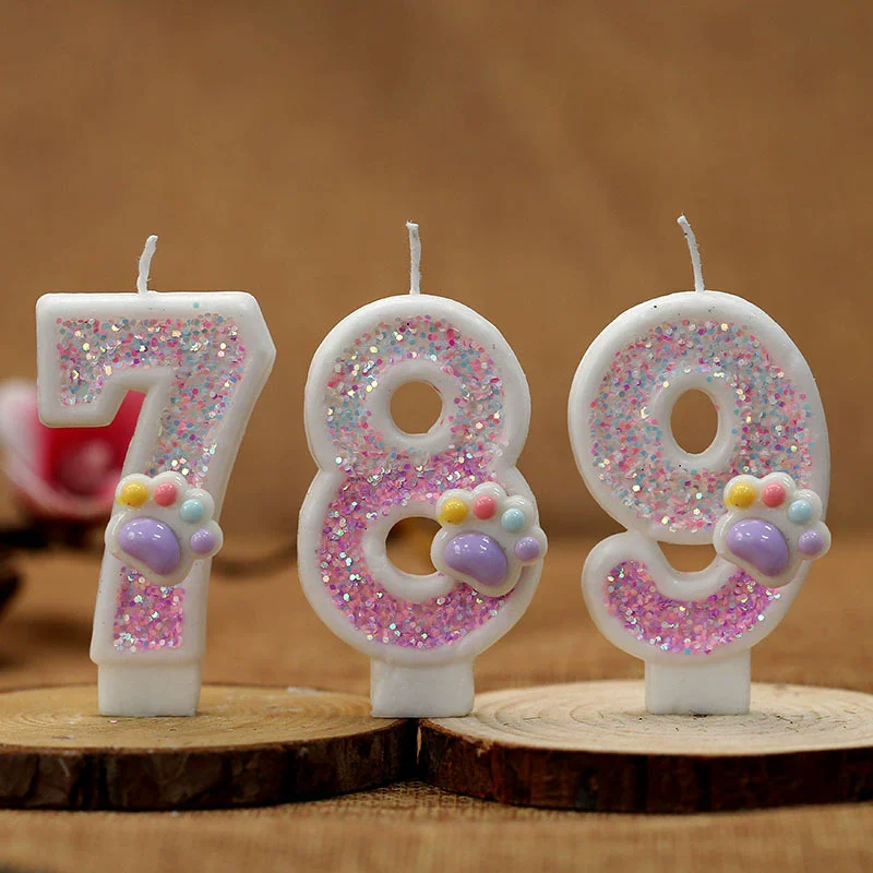 Resin Art Alphabet - Creative Cute Cat Paw Cake Number