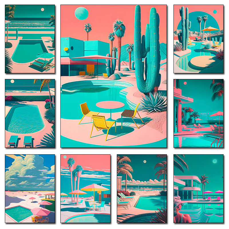 Retro Futuristic Beachside Pal - đánh giá và giá Resin Art Tree