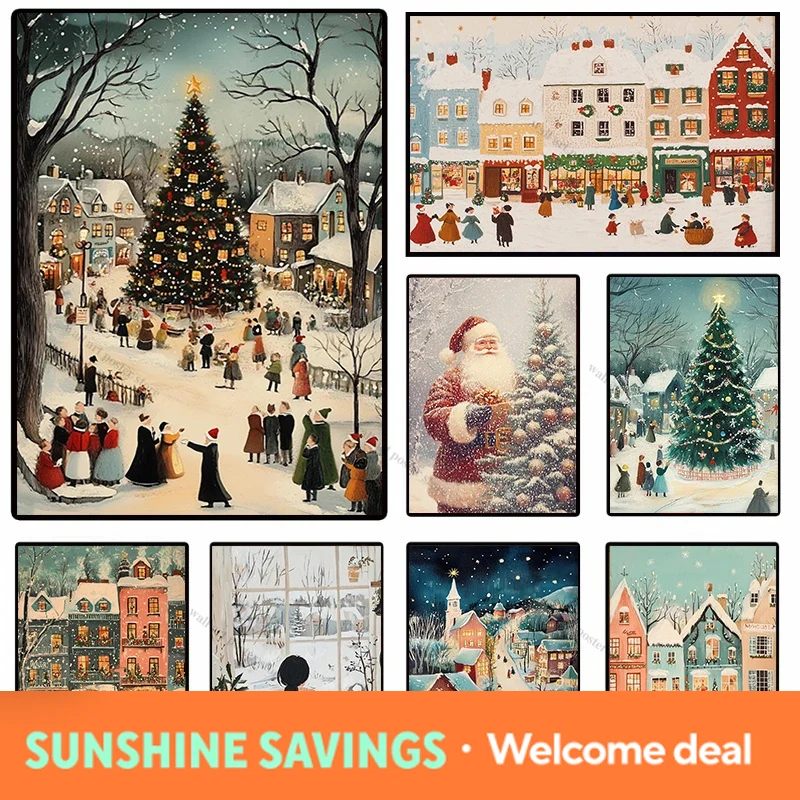 Winter Town Holiday Printable  - đánh giá và giá Resin Art Tree