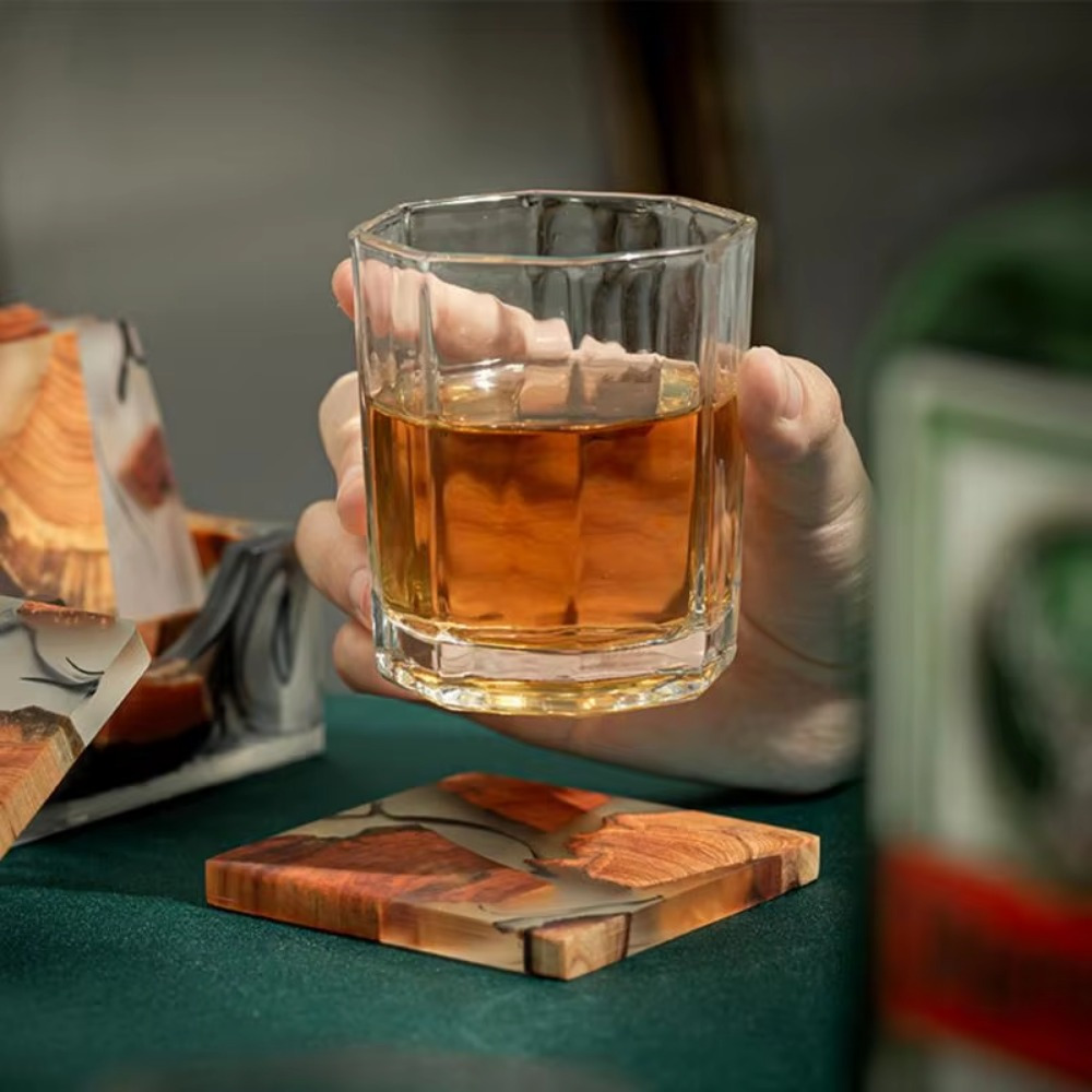 Wood Resin Coasters Square Cup - đánh giá và giá Resin Art Coffee Table