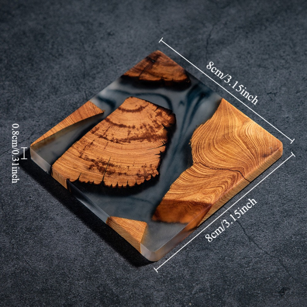 Wood Resin Coasters Square Cup - đánh giá và giá Resin Art Coffee Table