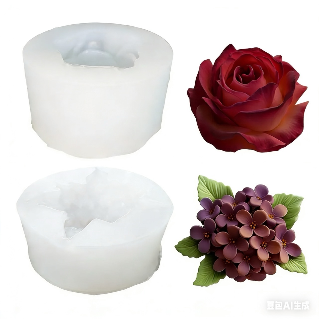 2-Piece 3D Rose and Lilac Sili - đánh giá và giá Resin Art Design For Wedding