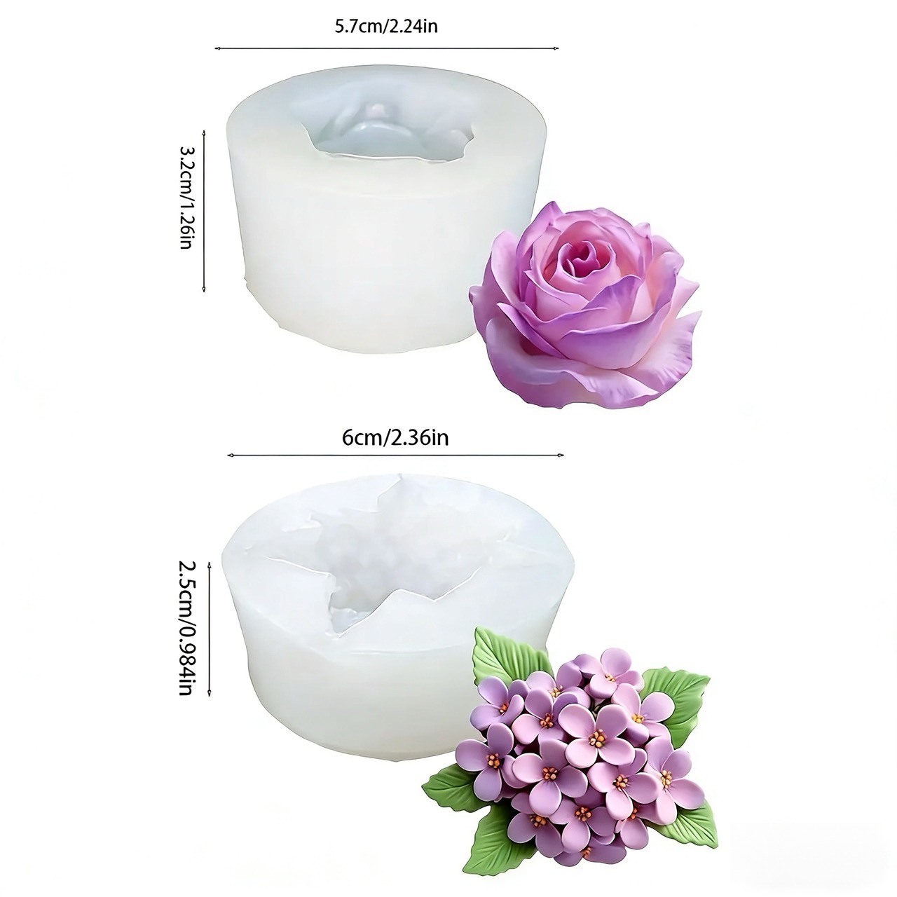 2-Piece 3D Rose and Lilac Sili - đánh giá và giá Resin Art Design For Wedding
