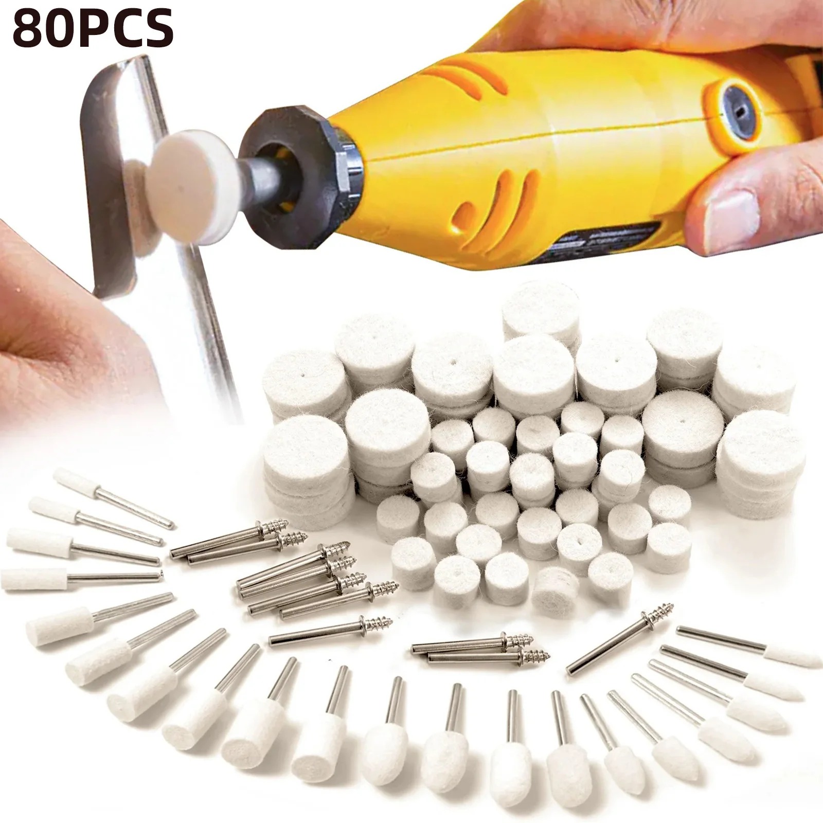 80PCS Wool Felt Buffing Wheel  - đánh giá và giá Resin Art Set